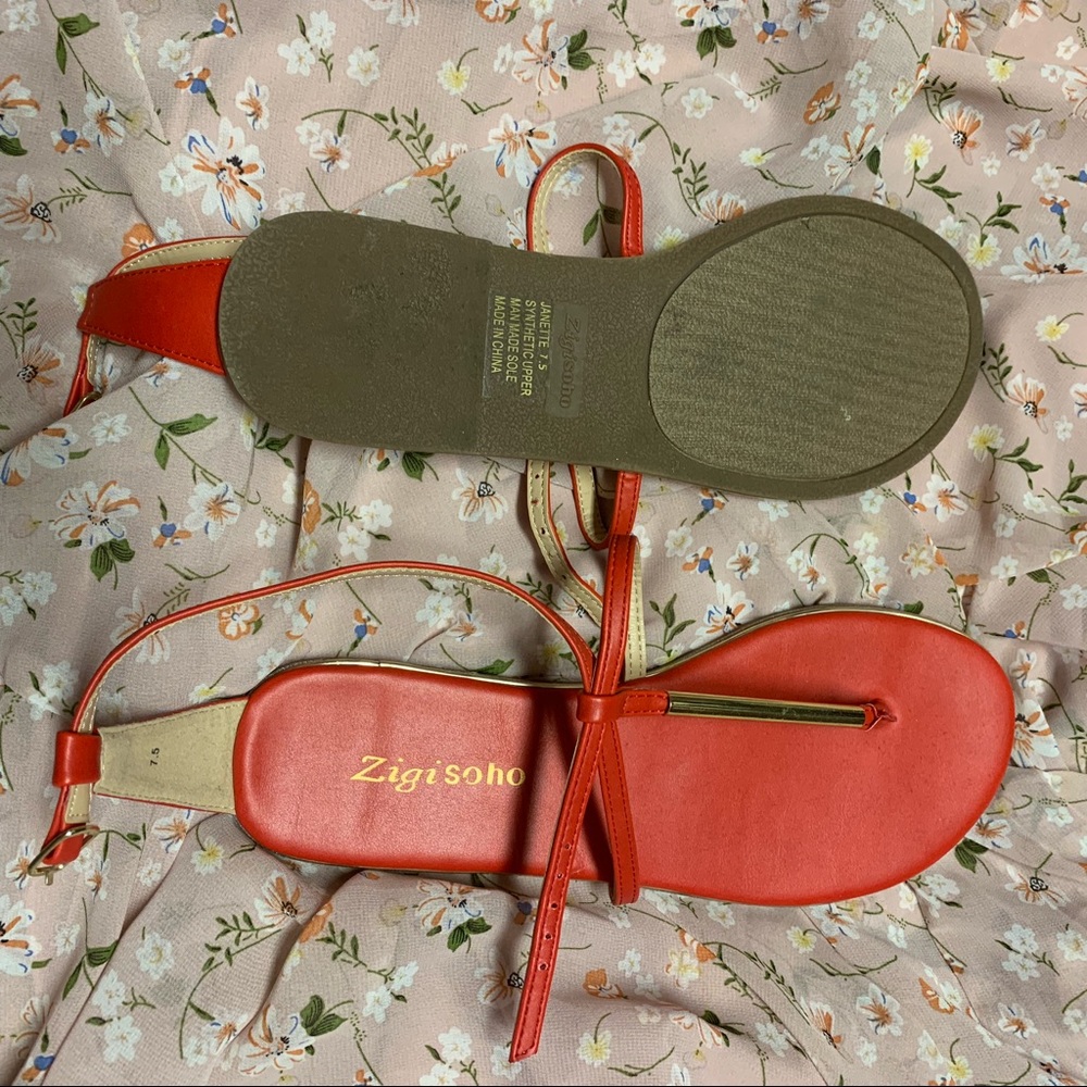 RED & GOLD SANDALS - Picture 2 of 2
